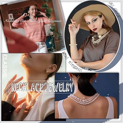 Miniatura 7 de Collar largo de perlas para mujer, collar clásico de perlas de imitación en Y, collar de cadena de perlas de imitación sexy, collar de perlas con