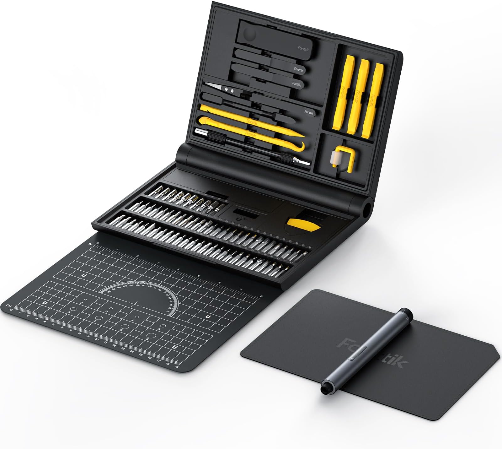 Electric Screwdriver Kit, Precision Screwdriver Set, 64 Magnetic Bits, 12 Types Fix Tools, 0.05/0.2 N.m, Repair Tool for Phone Laptop Watch Electronics - E1 NEX Workstation