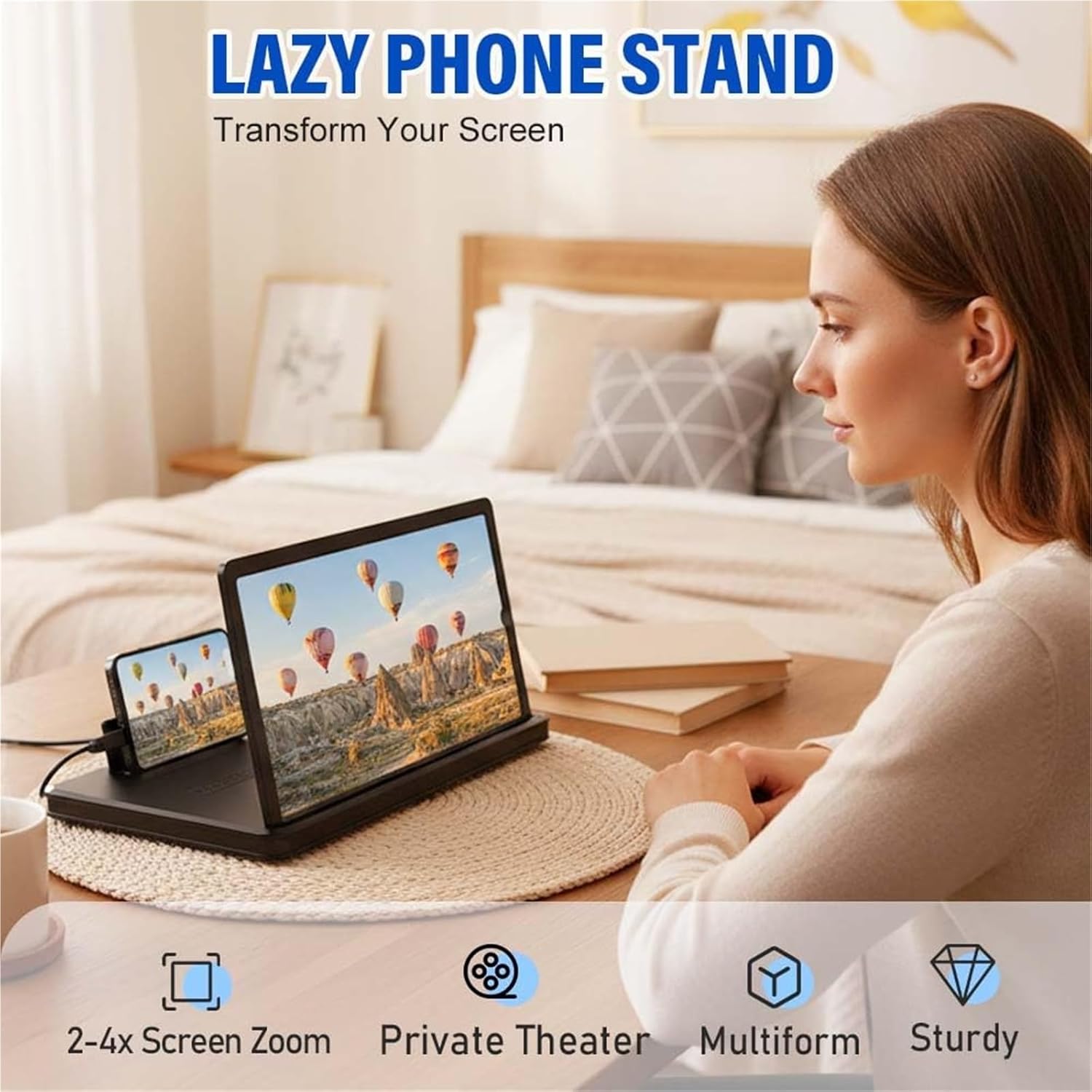 Mobile Phone Magnifier Screen, 10/12/14 Inch Screen,Cell Phone Magnifier Projector Screen for Videos, Movies and Gaming