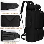 Goaste 100L Camping Hiking Backpack, Molle Military Tactical Rucksack, Waterproof Large Travel Daypack, Adjustable Survival Hunting Sports Bag for Men and Women Hiking, Camping, Touring(Black), Black,