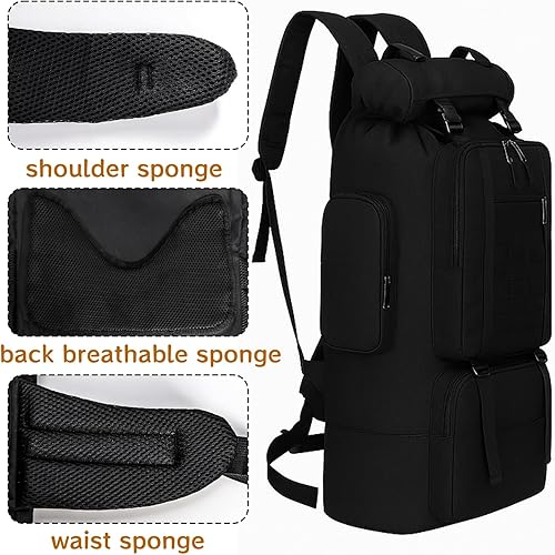 Miniatura 7 de Goaste Mochila táctica militar Molle de 100 L, mochila táctica militar impermeable, mochila de viaje grande, bolsa deportiva de supervivencia