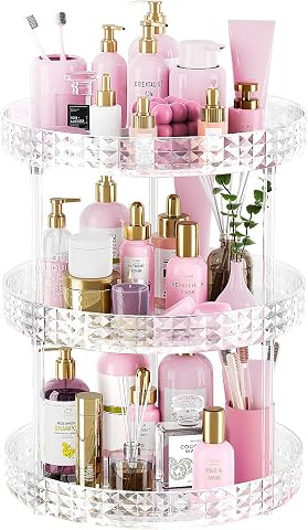3Tier Diamond Lazy Susan Bathroom Countertop Organizer, 3...