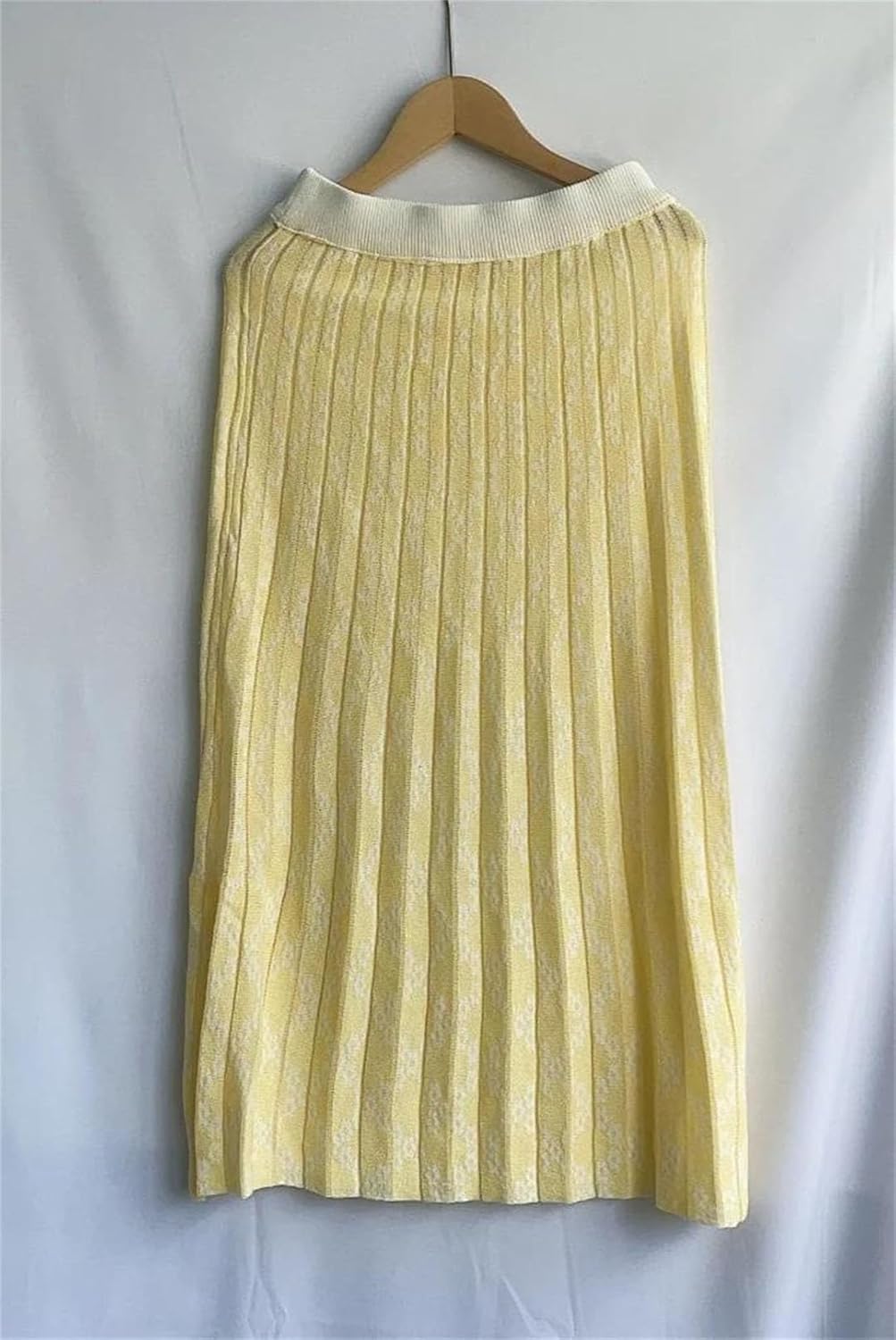 Women's Patchwork Short Sleeve Tops High Waist Pleated Long Skirts Two Piece Sets