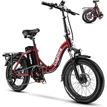 EUYBIKE Foldable City Commuter Electric Bike, 48V 20AH Lithium Battery, 20" Fat Tire 7-Speed Mountain 70Miles Long Range EbikeFront Suspension E-Bicycle Purple with Colourful LCD Display