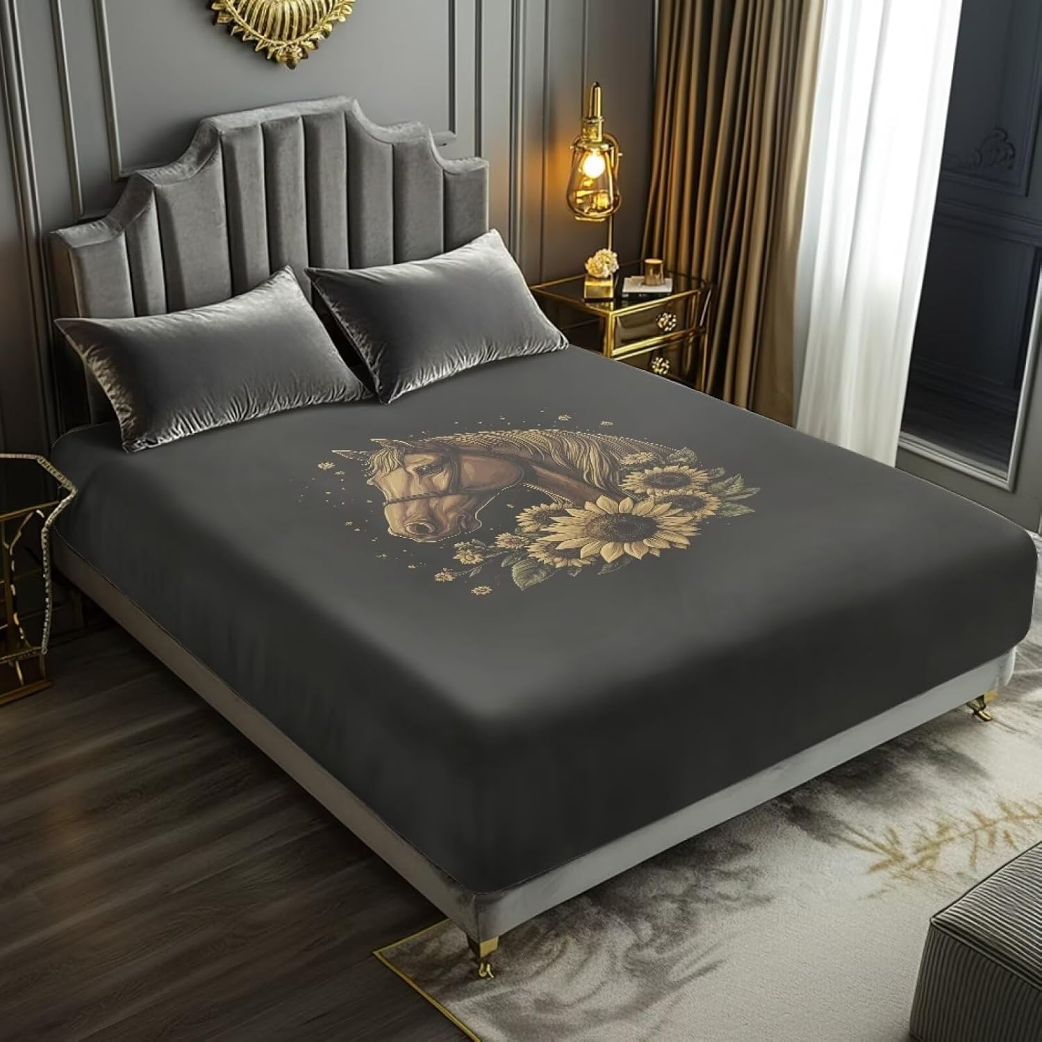 Fireball Linen Fitted Sheet California King Size (1 Piece) 16 Inch Deep Pocket Mattress Cover Natural Flax Polyester+Spandex Blended Soft Breathable Bedding Easy Care Resistant