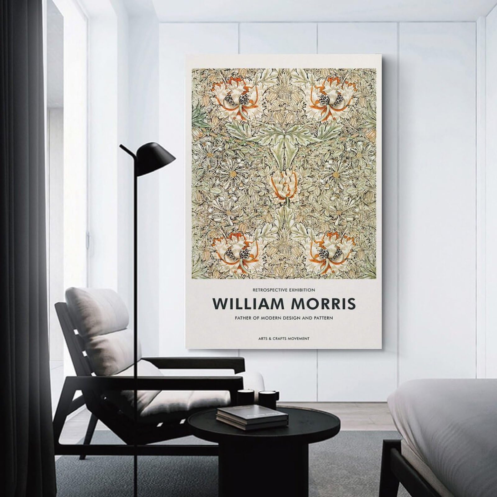 Junmoney Room Decor Wall Art William Morris Floral Pattern, 12x18inch(30x45cm), for Wall Displays, Bedrooms Or Room Updates, A Versatile Canvas Print for Layering