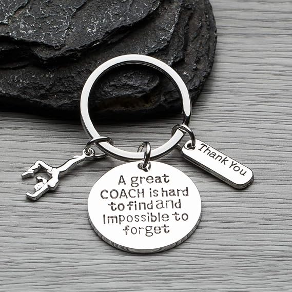 Gymnastics Coach Keychain, Gymnastic Coach Gift, Great Coach is Hard to Find But Impossible to Forget Coach Keychain