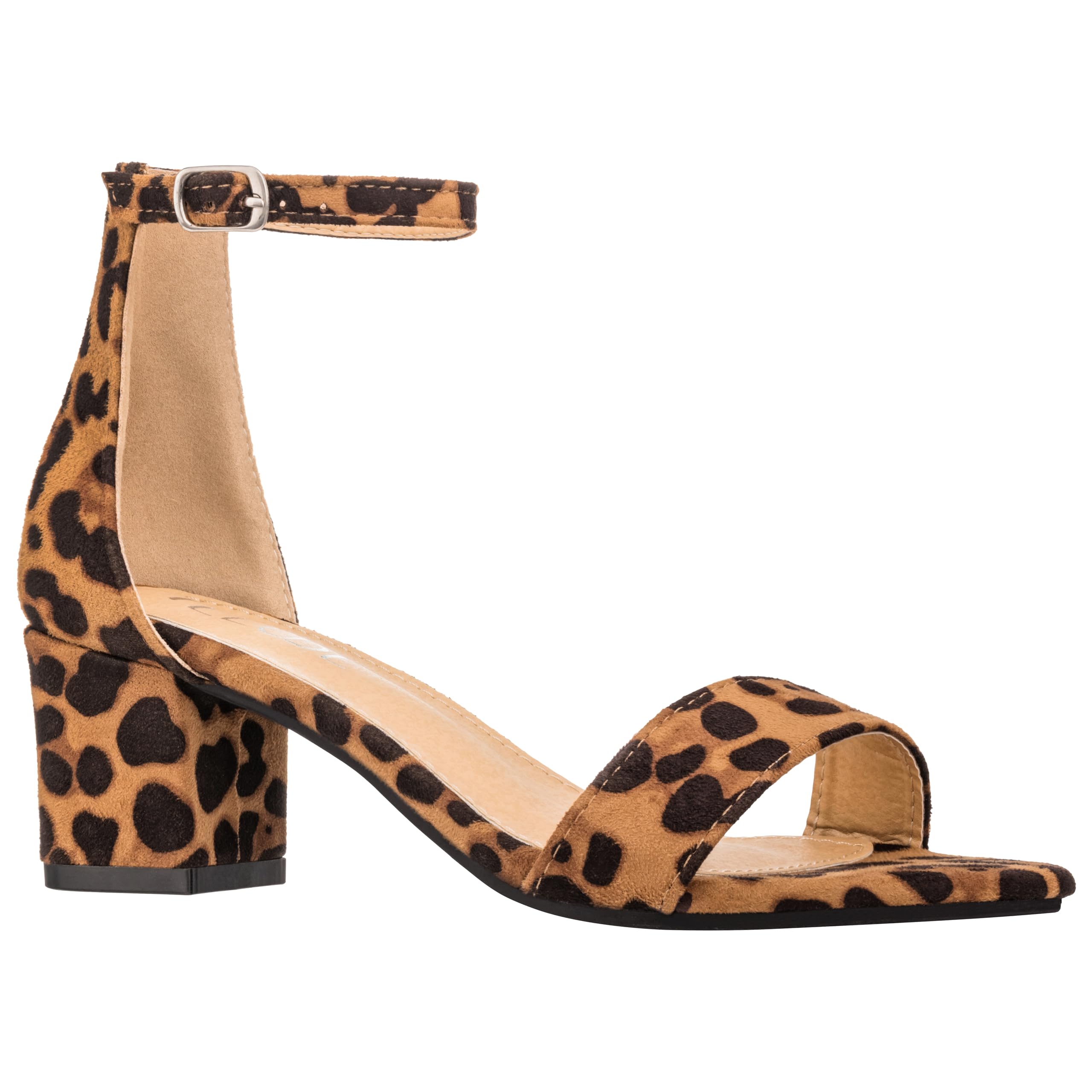 ILLUDE Women's Open Toe Ankle Strap Low Block Chunky Heels Sandals Party Dress Pumps Shoes