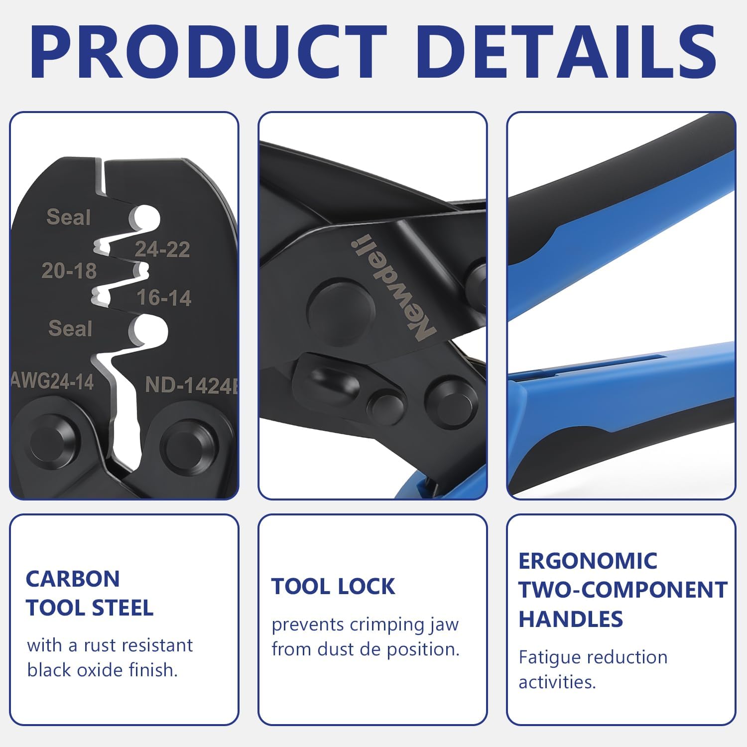 Newdeli Weather Pack Crimper AWG24-14 Open Barrel Crimping Tool Waterproof Sealed Connectors Crimping Tool for Delphi APTIV Packard Weather Pack Terminals or Metri-Pack 150, 280 Connectors image 4