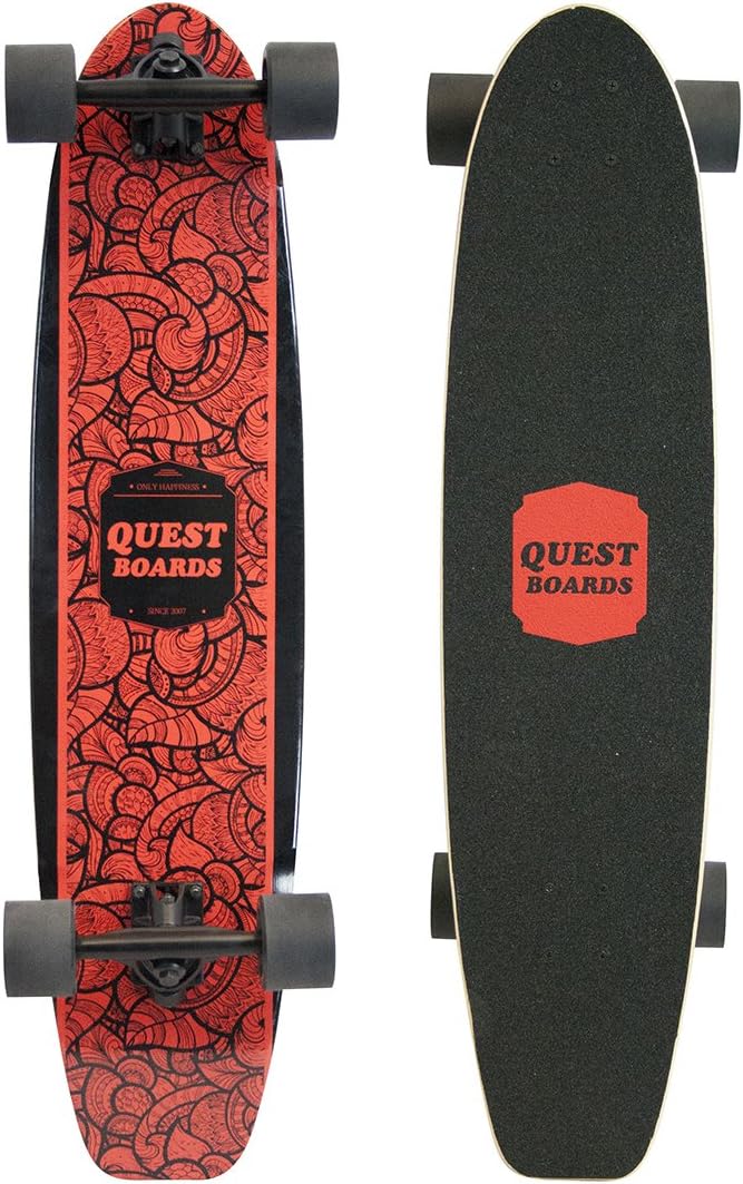 Inked Kick Tail Longboard Skateboard, Multicolor, 35"