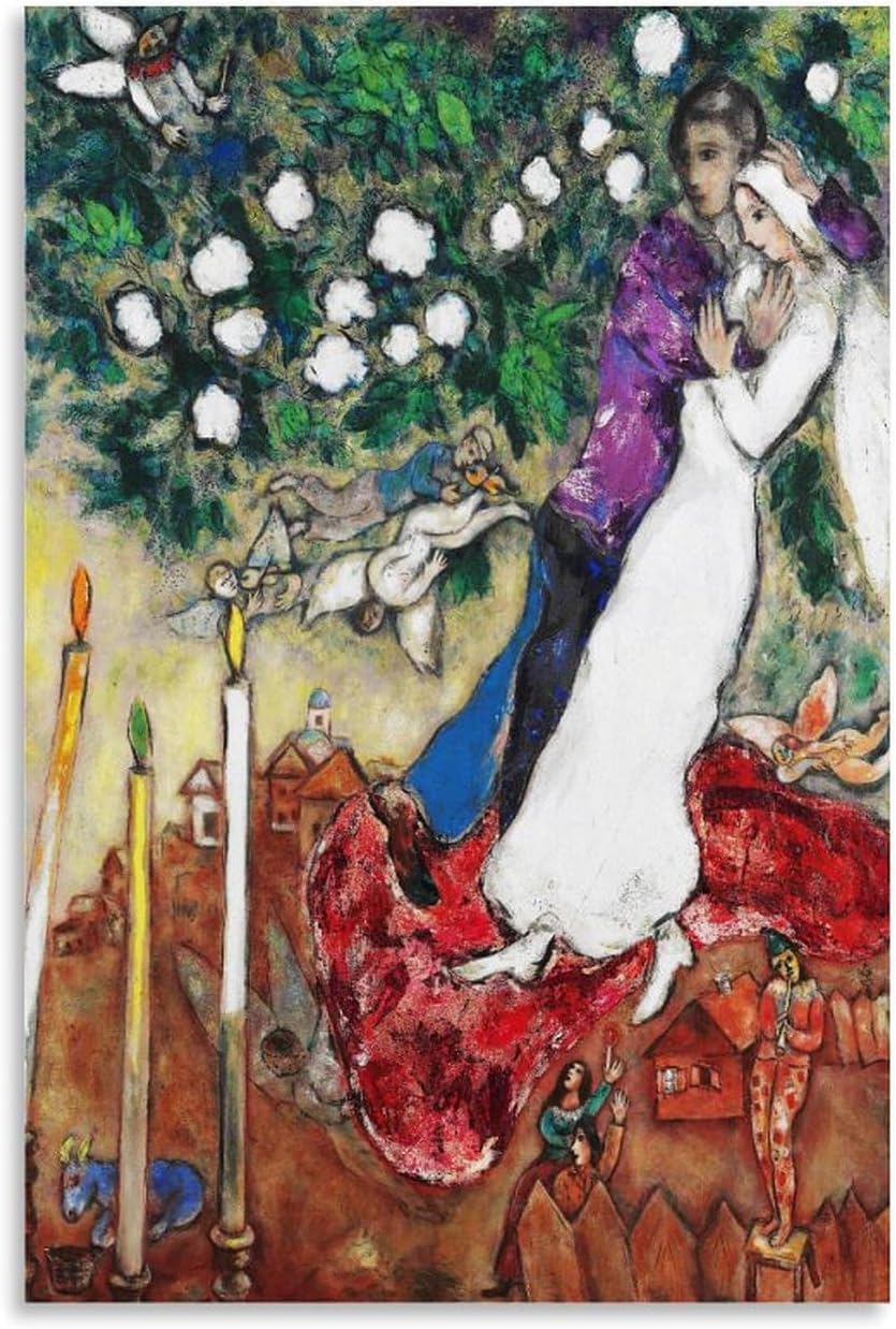 Amazon.co.jp: マルク・シャガール ウォールアート《三本の蝋燭