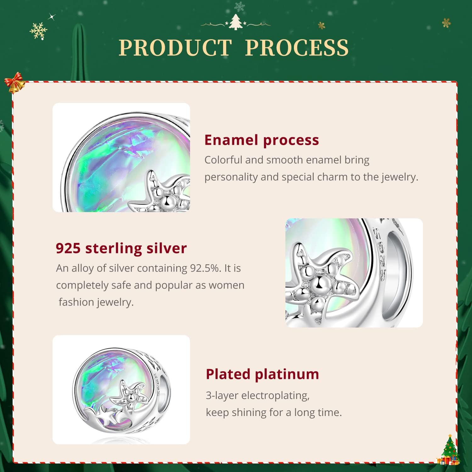 VOROCO Coffee Moon Star Dream Catcher Charms for Bracelet 925 Sterling Silver Dangle & Beads Charm for Charm Bracelet and Necklace DIY Charm Jewelry Gifts for Women - Image 5