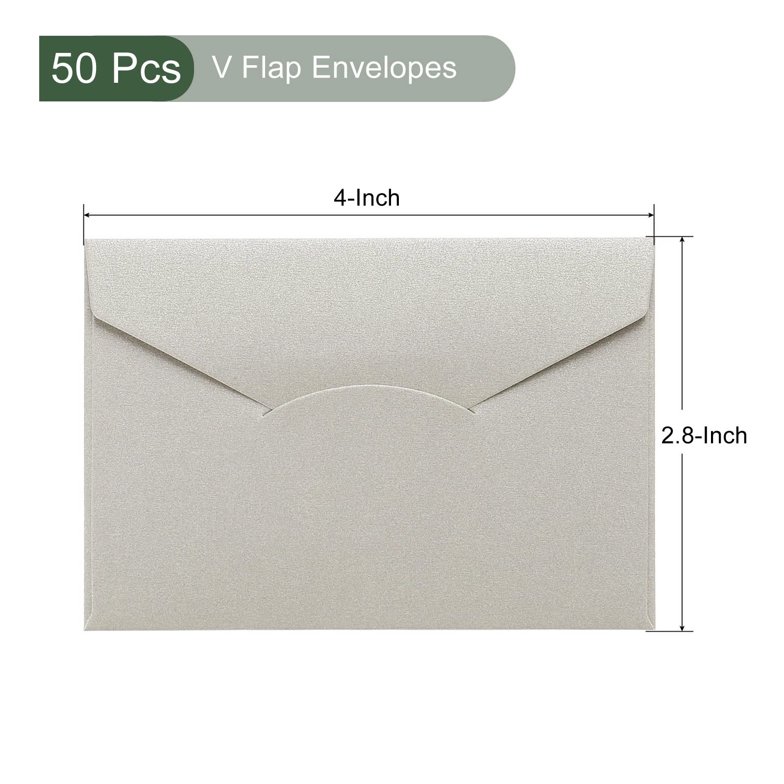 YOKIVE 50 Pack V Flap Invitation Envelopes, Gift Card Envelope, Pink, 4 x 2.8 inch - Image 2