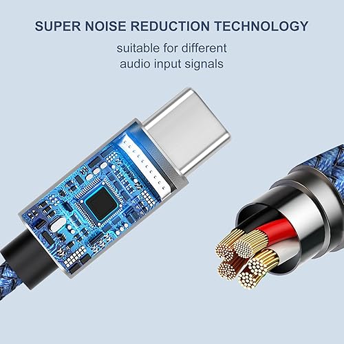 Miniatura 3 de Cable USB C a conector auxiliar de audio de 0.138 in (4.3 pies, paquete de 2) - USB C a 0.138 in para auriculares de automóvil, cable estéreo