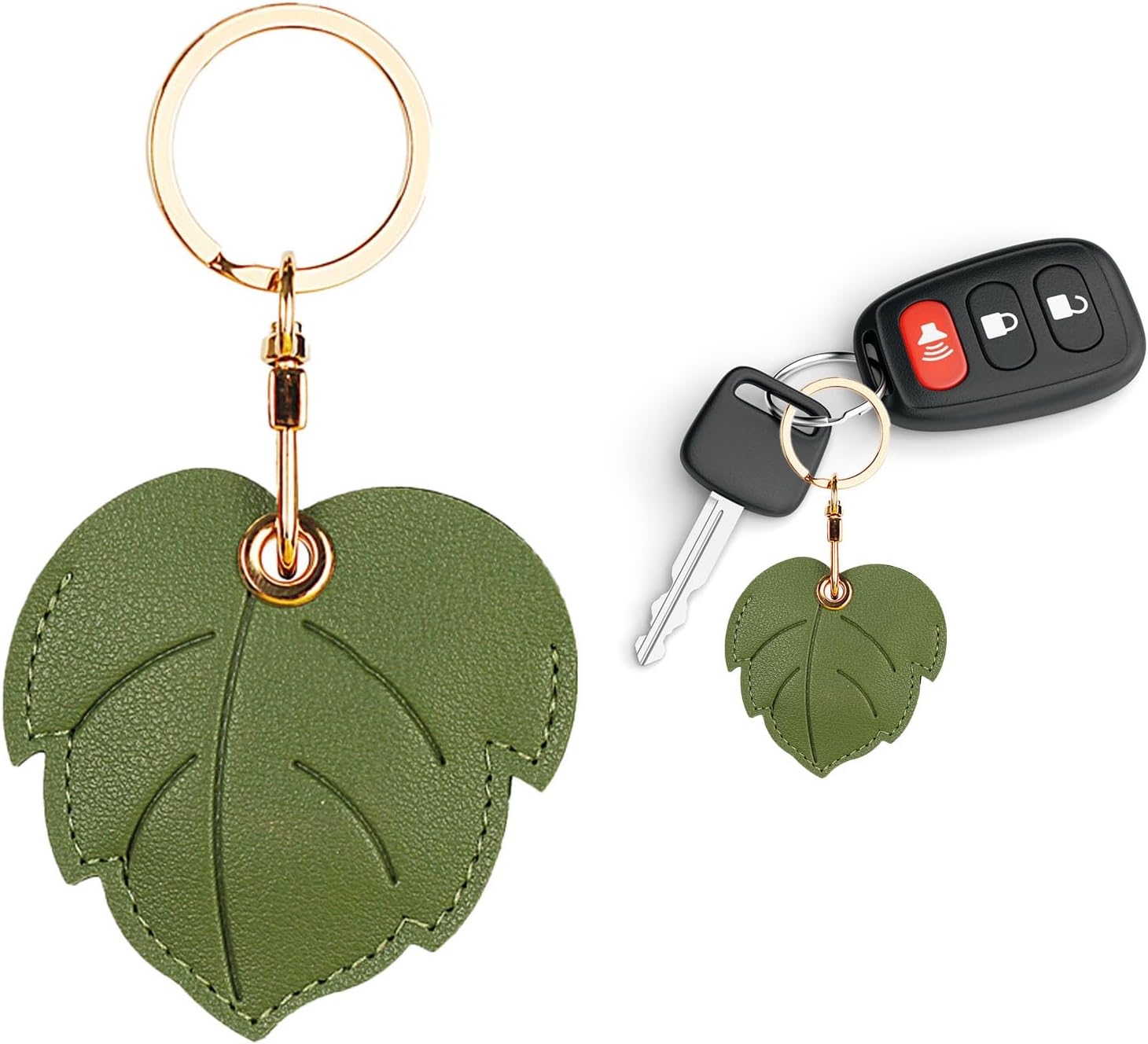 Leather Keychain Case Holder for Apple Airtag,Protective Air Tag Cover with Keychain Ring,Anti-Scratch Airtags Case for Keys