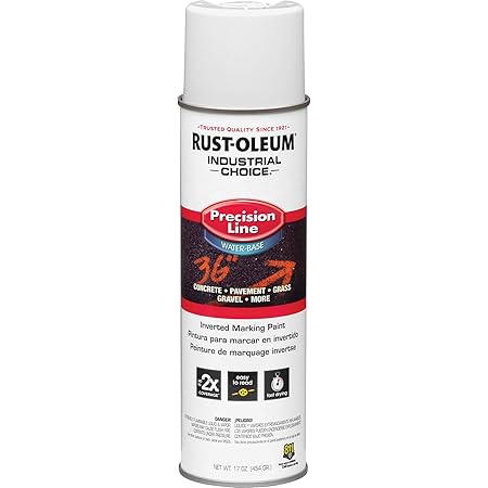 Rust-Oleum 203039 17 oz Industrial Choice Precision Line Inverted Marking Spray Paint, White