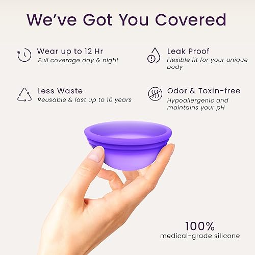 Miniatura 3 de Ecoblossom Disco menstrual reutilizable juego de 2 tazas menstruales disco suave para mujer diseñado con taza de silicona flexible de grado médico