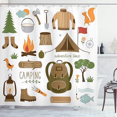 Miniatura 14 de Ambesonne Cortina de ducha de perro salchicha, cachorro salchicha sobre un fondo turquesa abstracto, animal de raza pura, juego de decoración de