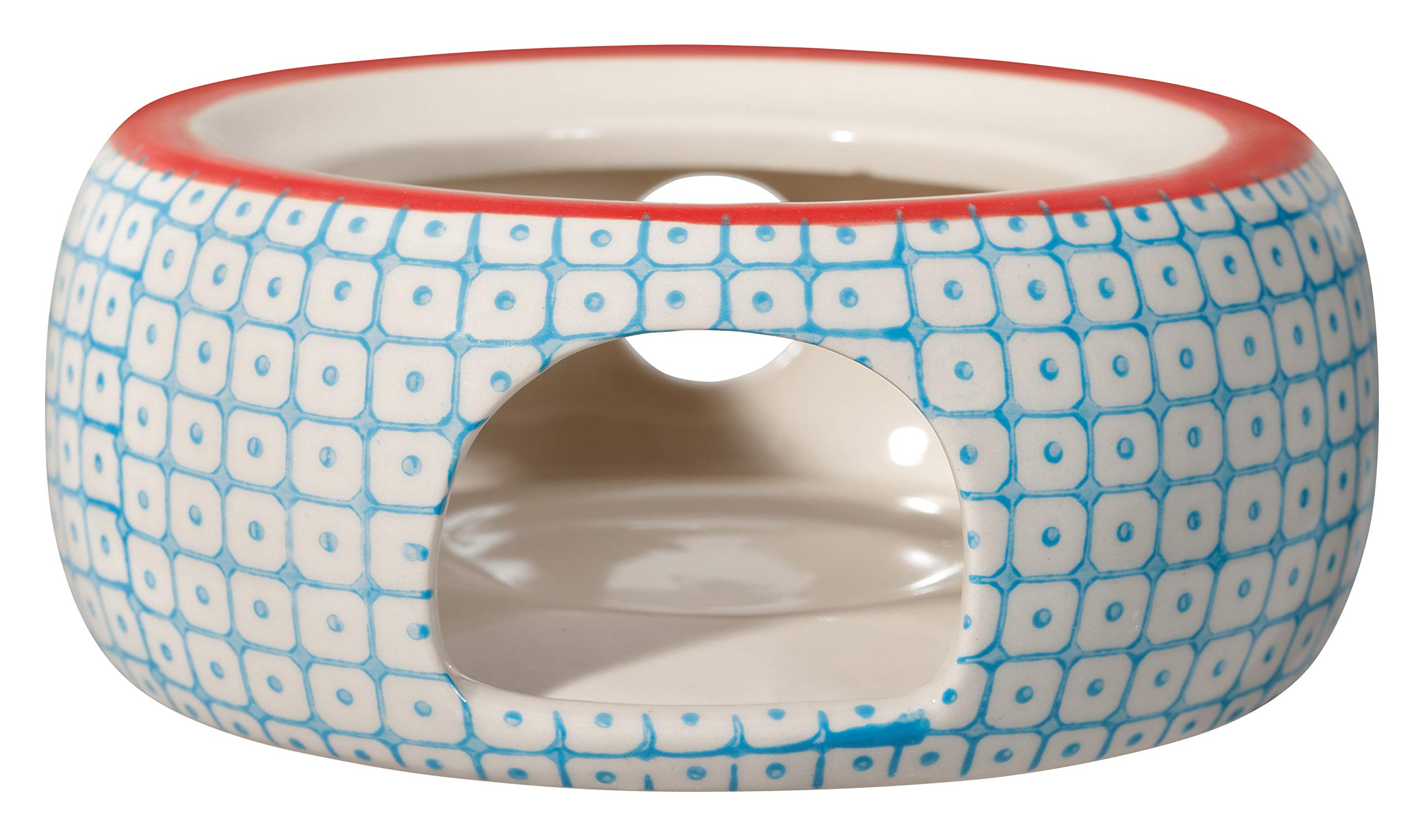 Bloomingville Ceramic Teapot Warmer Carla - Pot Holder Keeper Dia 7.75'' H 2.5'', Blue, Stoneware