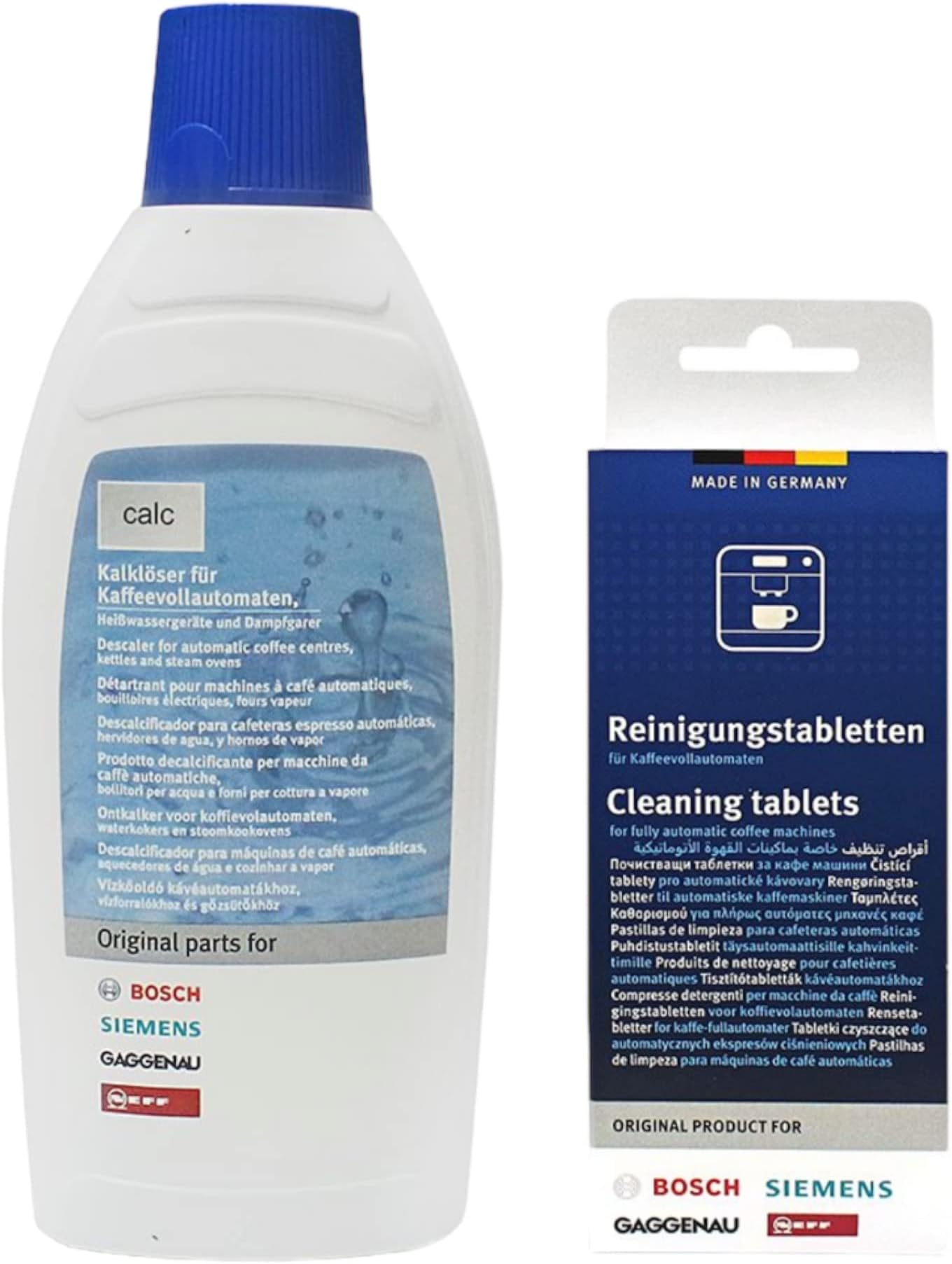 Coffee Machine Descaling Kit [10 Tablets/ 500 ml Liquid] –Coffee Machine Limescale Cleaning Solution for Bosch, Neff, Siemens, Gaggenau Coffee Maker Descale Kit – Coffee, Tea & Espresso