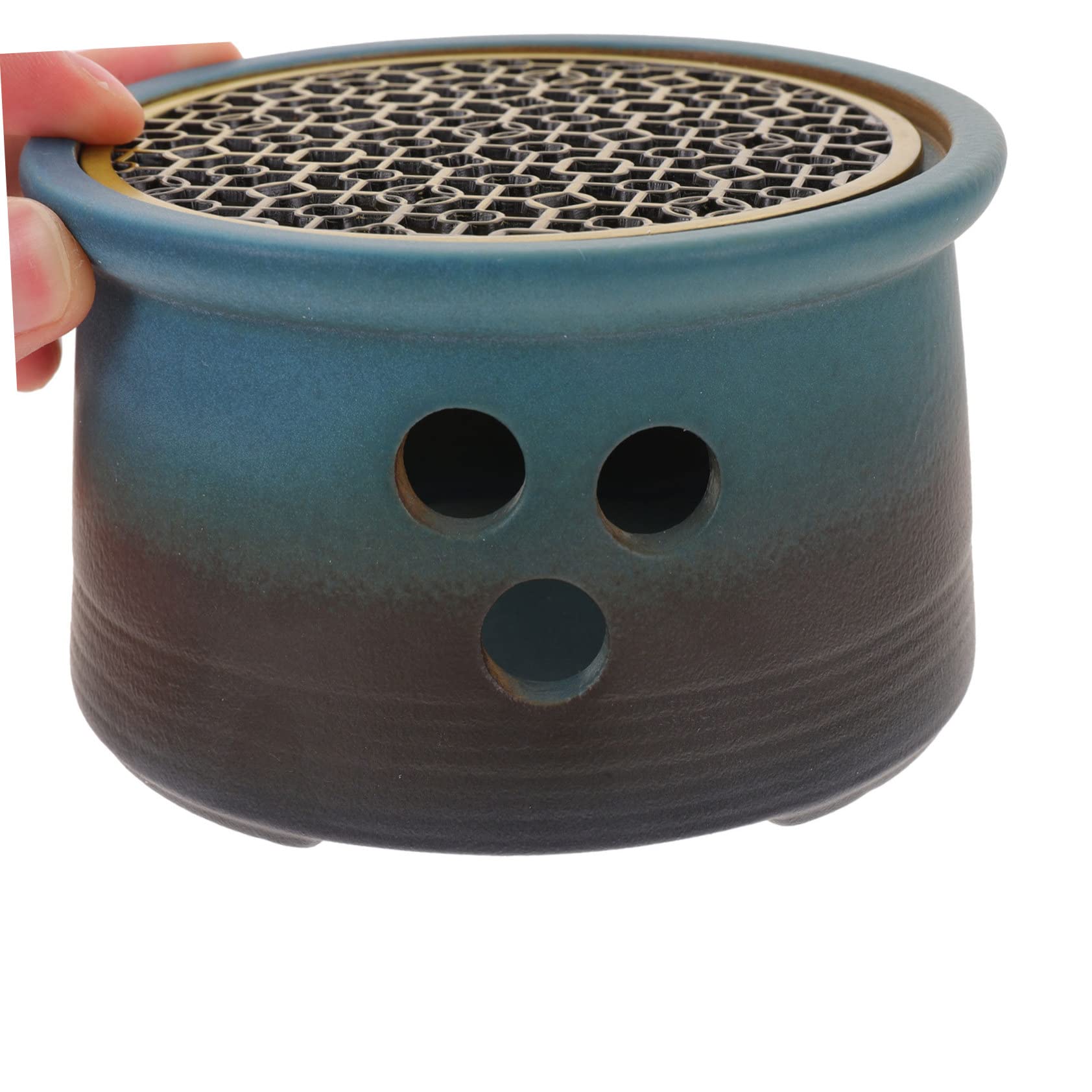 BRIGHTFUFU Tea Light Candle Warmer Elegant Ceramic Teapot Stand Heat Resistant Base for Wax Melts for Living Room Office Decor Smooth Surface Safe to Use