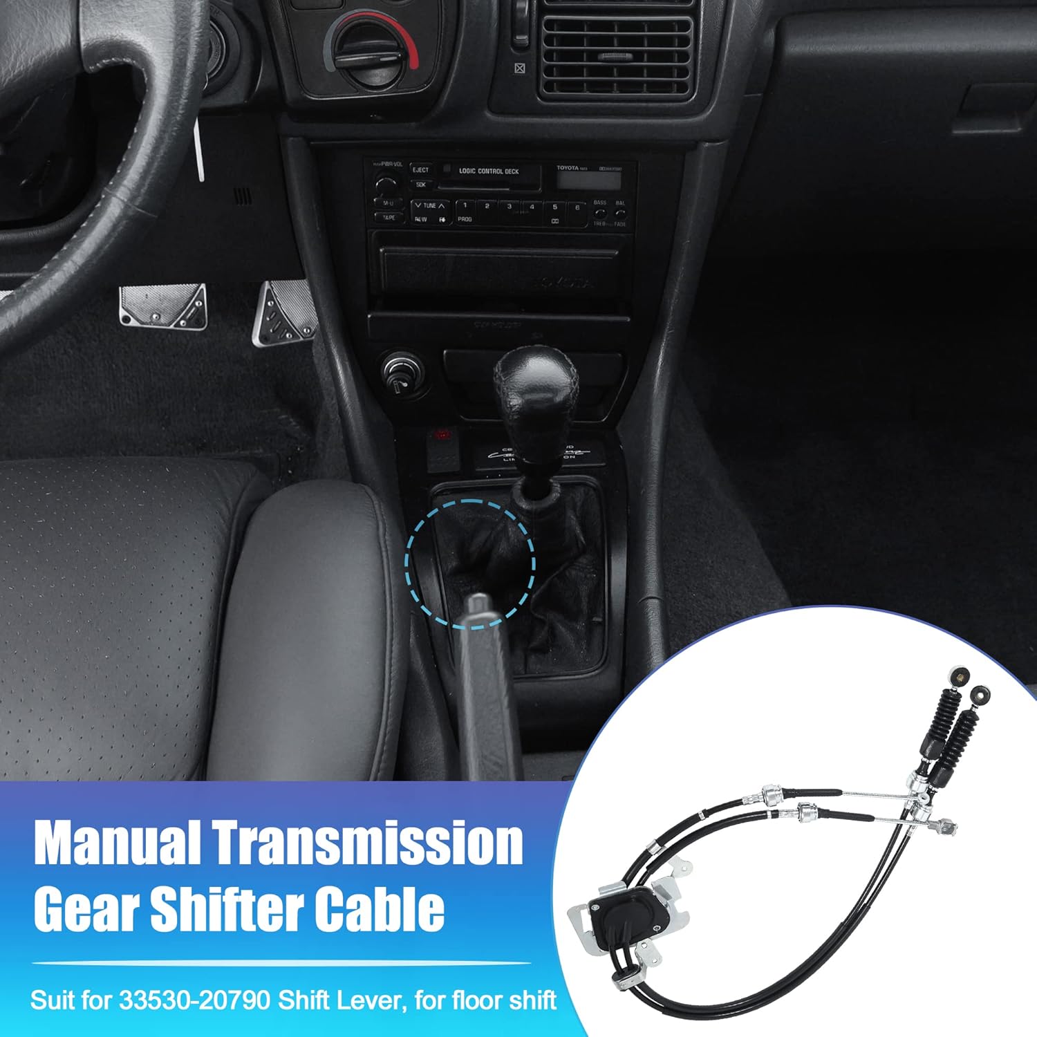 X AUTOHAUX Manual Transmission Gear Shifter Cable for Toyota Celica 2000-2005 for Floor Shift Manual Trans Control Range Selector Lever Cable Assembly 33820-2B540 ZZT230 ZZT231