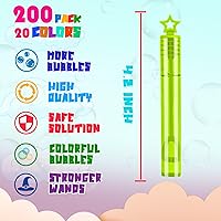 Vista 3 de 200 mini varitas de burbujas de estrellas de 20 colores, juguetes de recuerdo de fiesta para niños, hora del baño, regalos de verano al aire libre