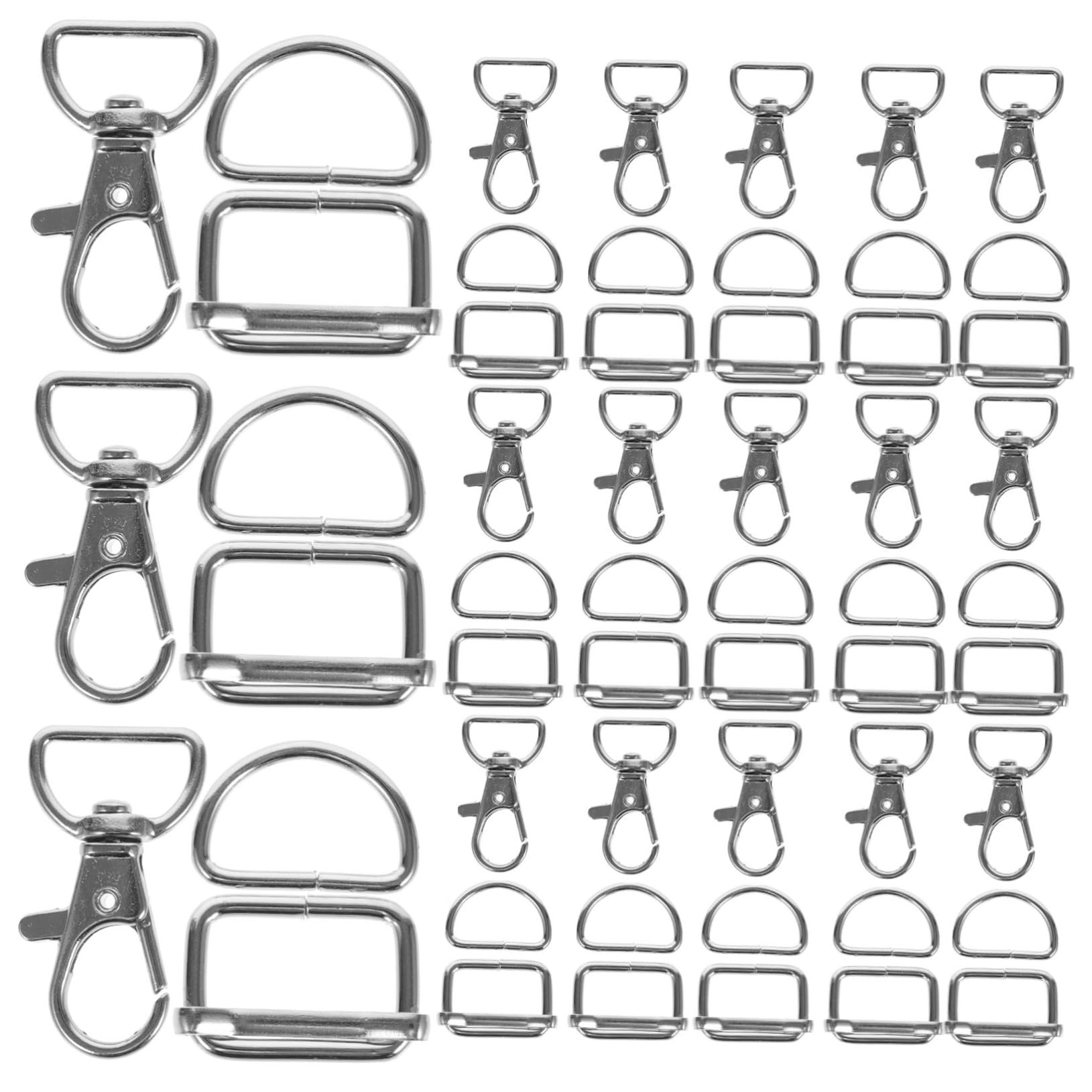 50 Pcs juego llavero ahorrar dinero collar anillas bolso hardware cartera hebilla monedero Metal Gancho bolsa mensajero Accesorios broche langosta Acero inoxidable