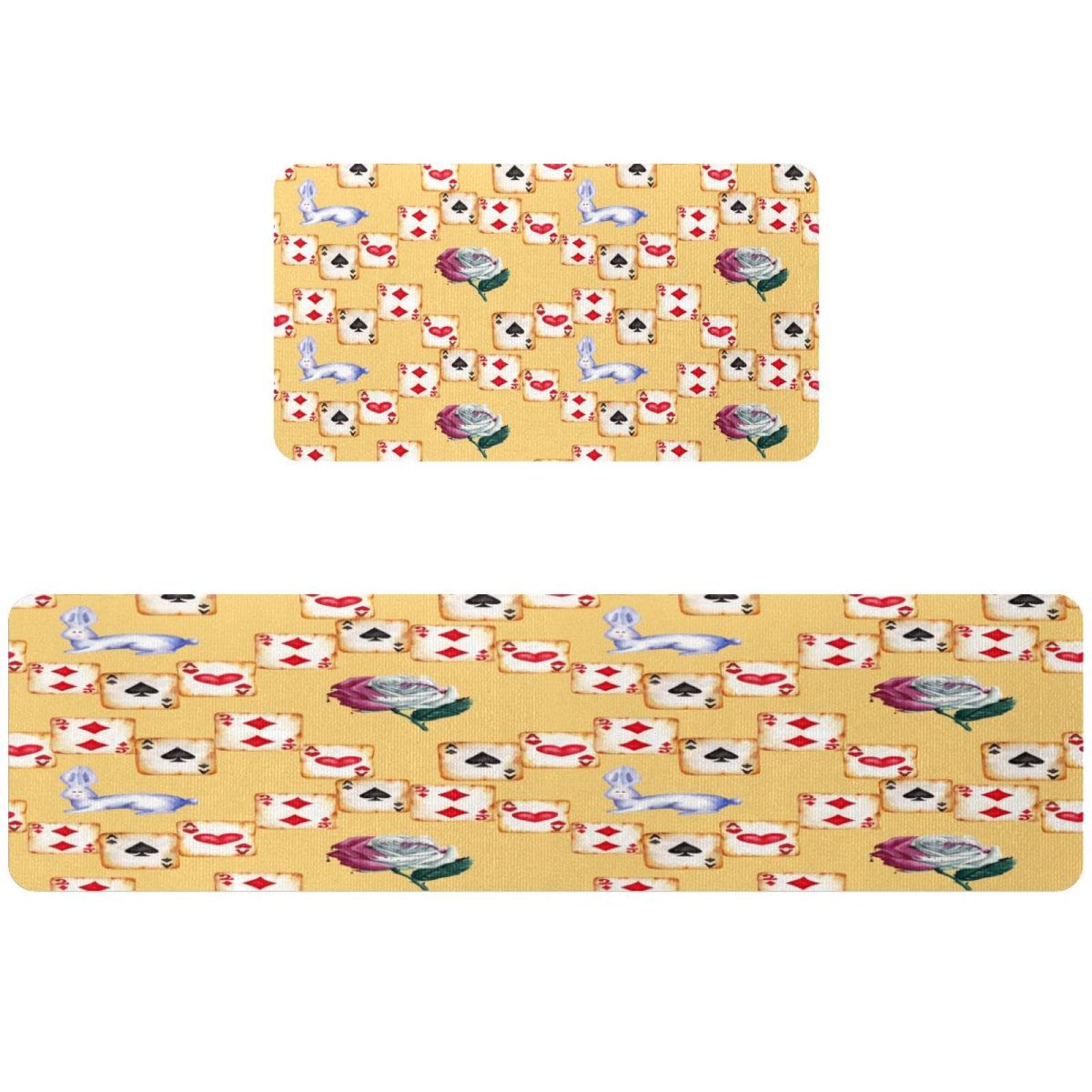 Alfombrillas de cocina absorbentes alfombra pasillo lavable póquer VAPOKF 2 unidades