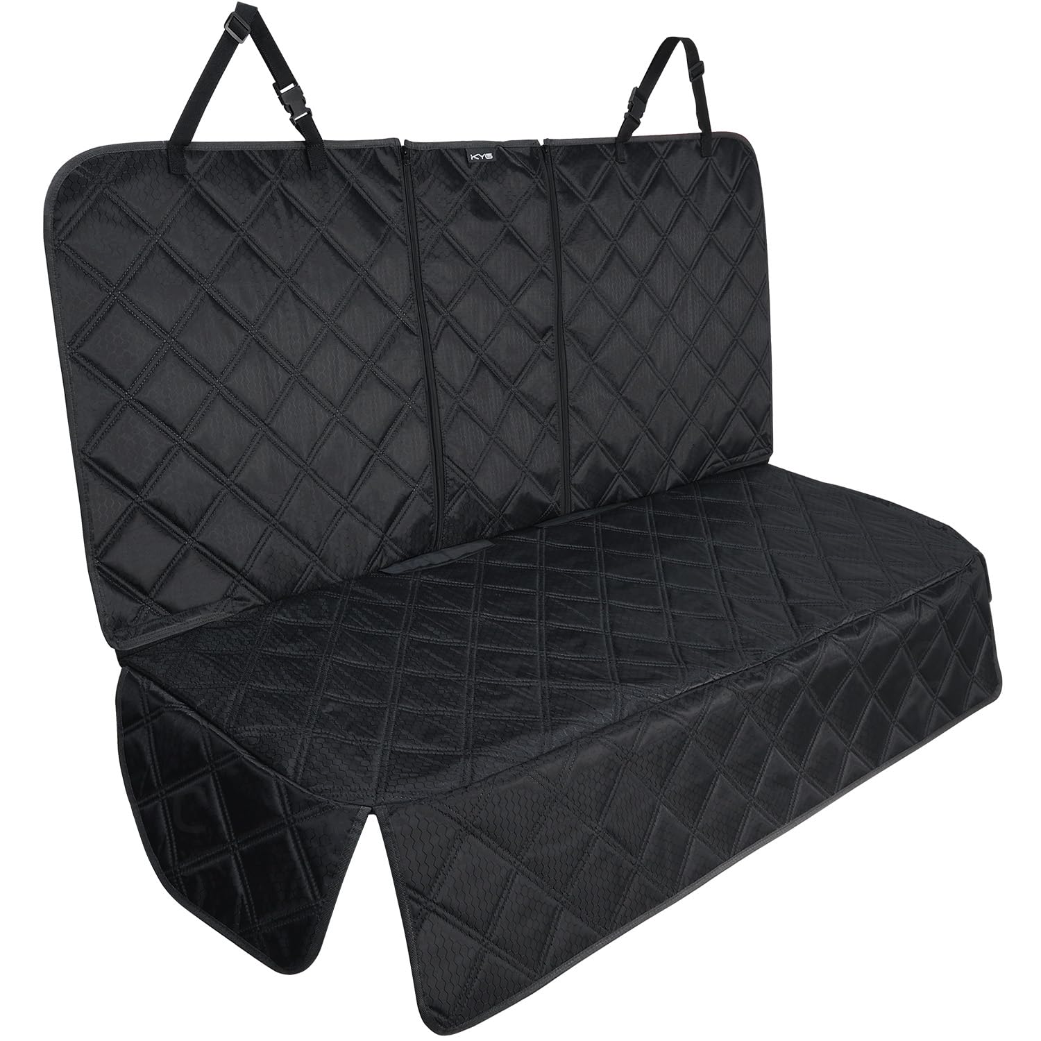 KYG Dog Car Seat Cover Premium Nonslip Back Seat Cover for Dogs Scratch Proof Waterproof Rear Seat Covers for Dogs Isofix-Compatible for Most Medium and Large Cars and SUVs (58x45x135 cm)