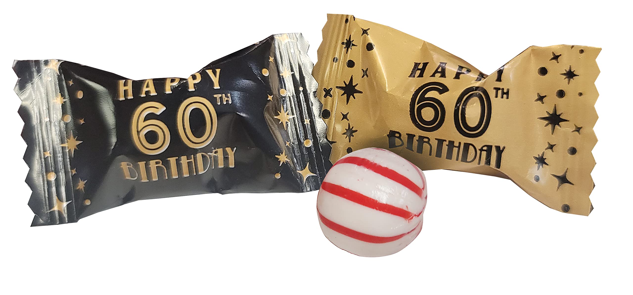 Amazon.com : 60th Birthday Themed Peppermints Gold & Black 100