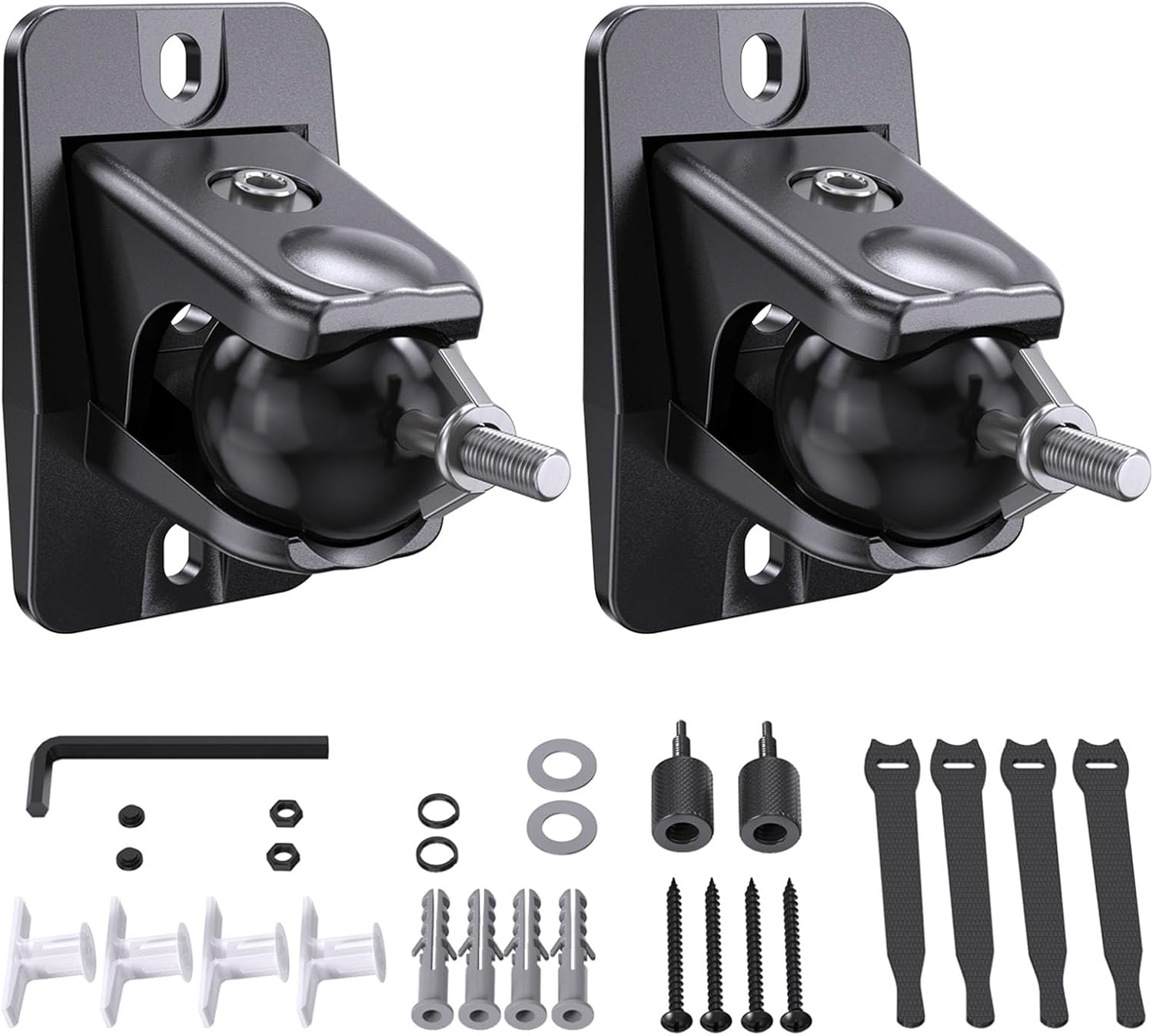 Speaker Wall Mount for Samsung Q990D Rear Speakers SWA-9500S, Klipsch RP-500SA R-41M Dolby Atmos, Universal Keyhole & 1/4"-20 Thread Bracket, 360° Adjustable Aluminum Ceiling Mount, 11lbs Capacity