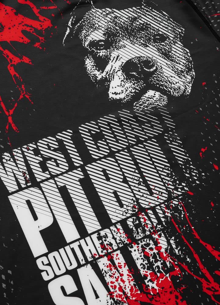 Męska koszulka z długim rękawem Rashguard Pit Bull West Coast Blood Dog II, czarny, L