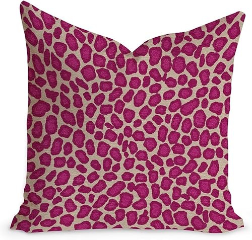 Vista 161 de Funda de cojín con estampado de guepardo rosa intenso, cojín cuadrado con estampado de animales fucsia, funda de almohada decorativa para el hogar