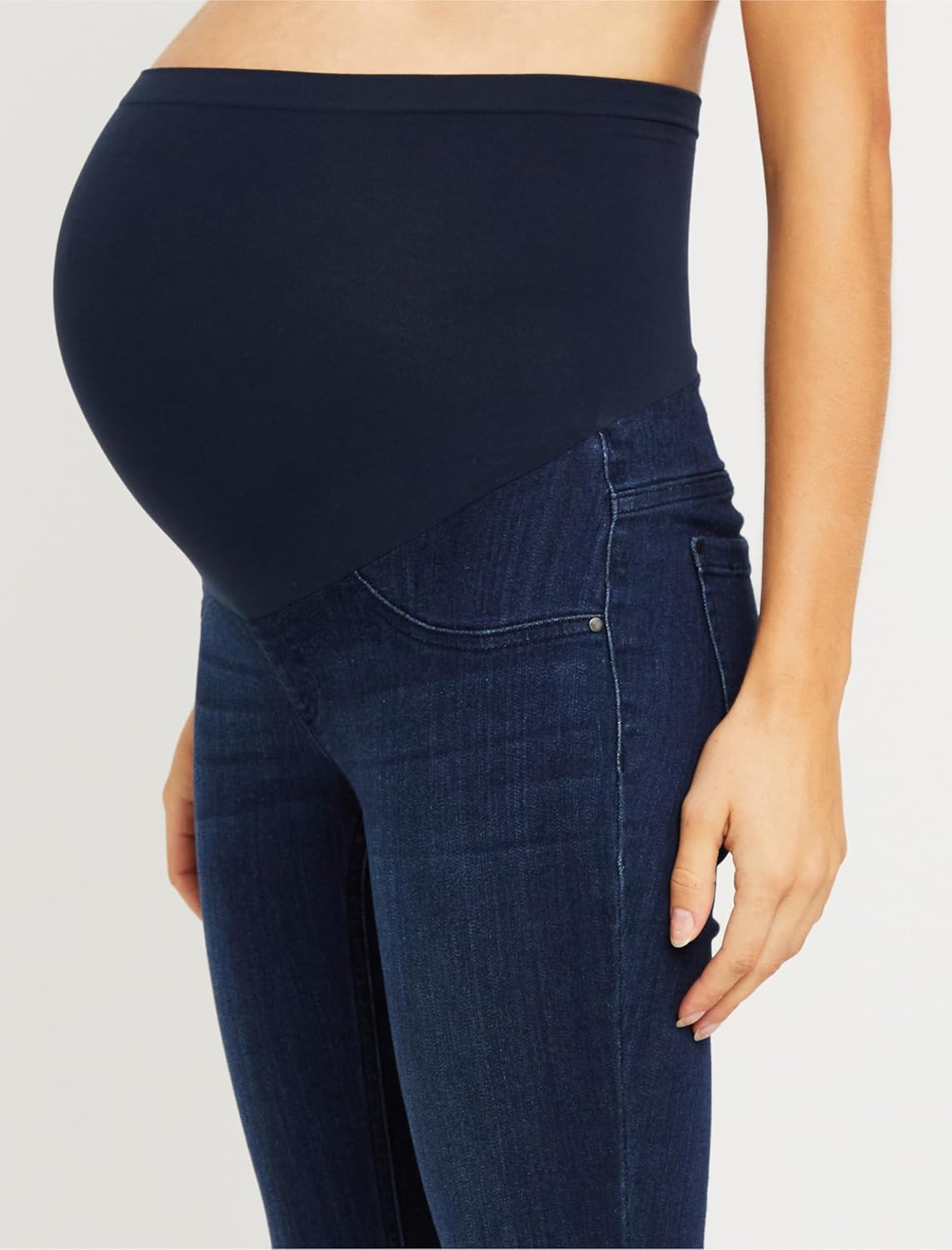 Motherhood Maternity Womens Super Stretch Secret Fit Over The Belly Skinny Ankle Length Jeans - Image 2