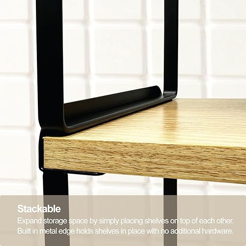 Miniatura 5 de Mitus Organizador y almacenamiento de estantes, estante de madera escalonada para encimera de cocina, encimera de baño, armario de despensa,