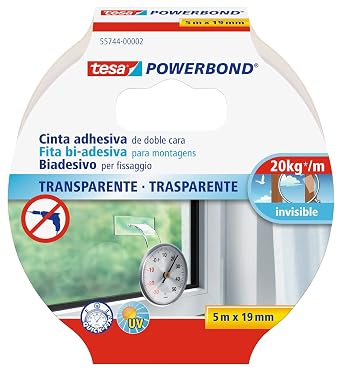 Tesa 55744-00002-02 Powerbond Strong Adhesive Tape; 5 m 19 mm; Transparent