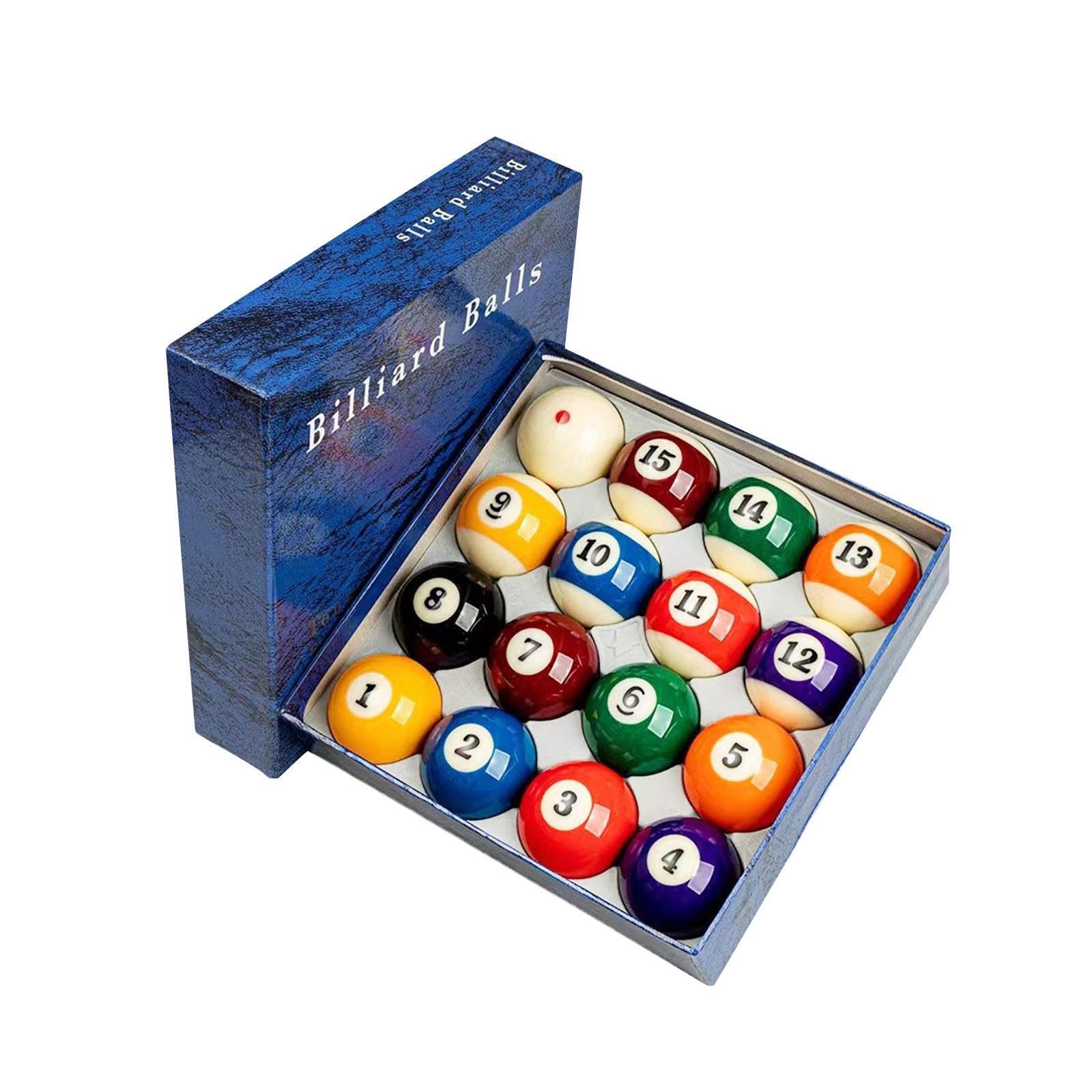 Hochwertige Billardkugeln aus Kunstharz, komplettes Set mit 16 farbenfrohen Kugeln. Billardzubehör für Pooltisch und Snooker.