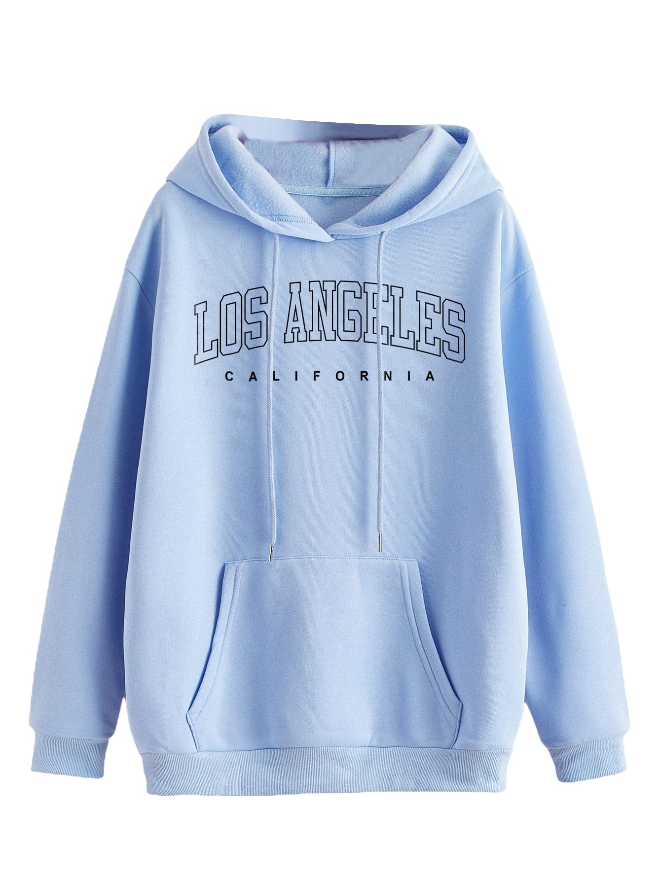 SOLY HUXWomen Casual Fashion California Hoodie Los Angeles Pullover Drawstring Graphic Sweatshirt