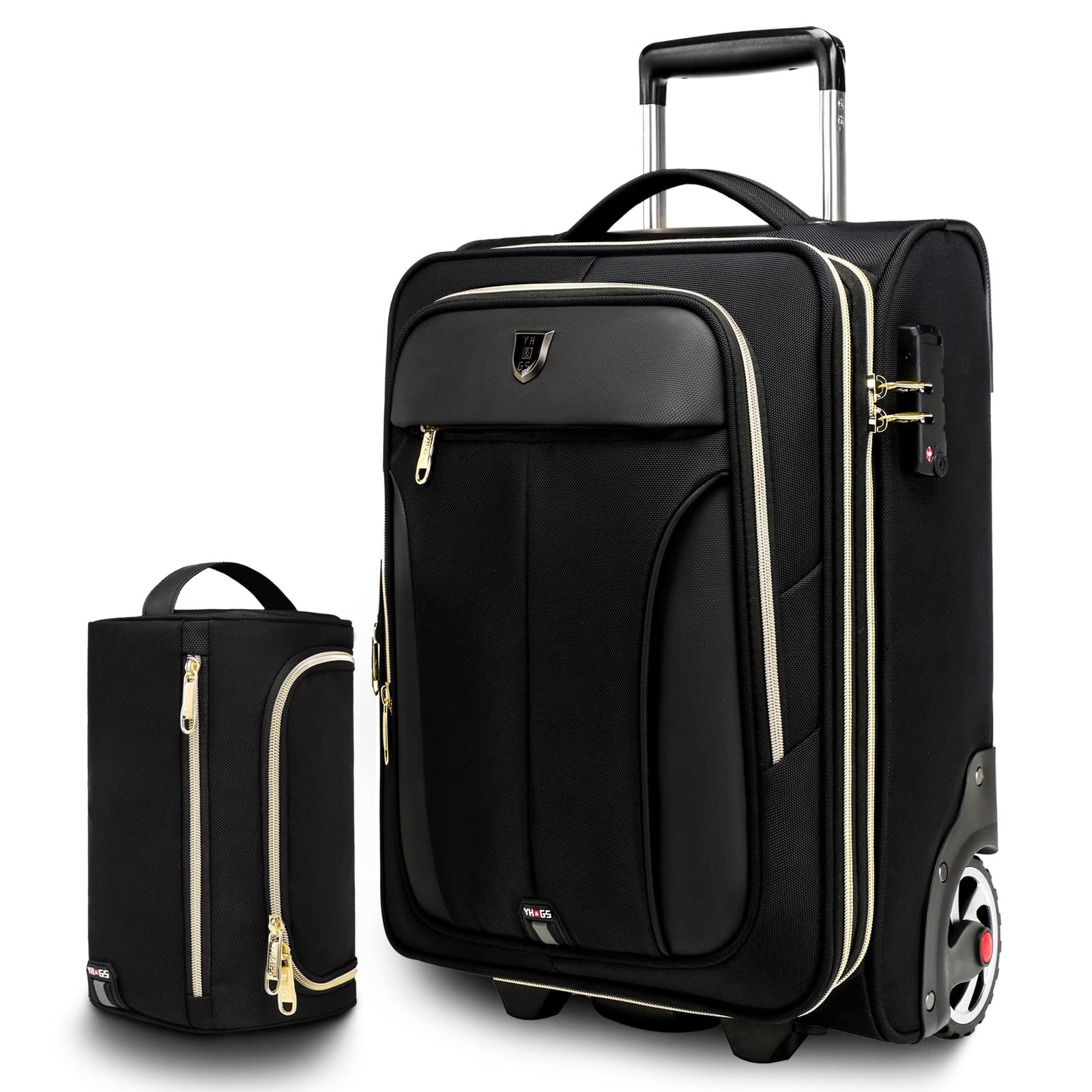 aocrinTravel Select Amsterdam Expandable Rolling Upright Luggage, Orange, 1-Piece Set, Black, 20IN