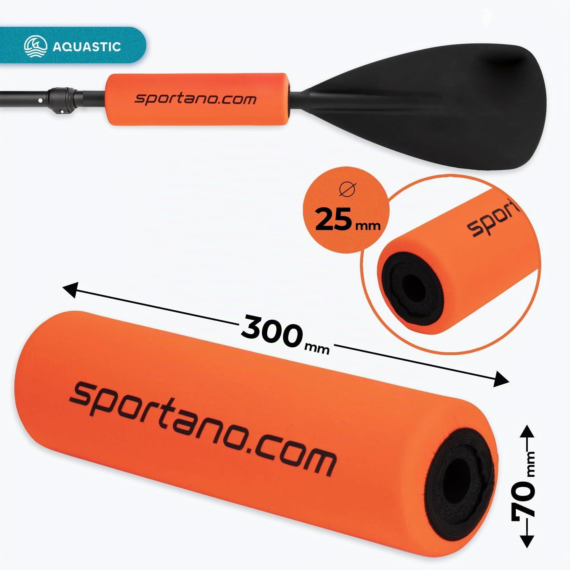 Boa Galleggiante per Pagaia SUP – robusta schiuma NBR, rivestimento in neoprene, compatibile con aste da 25 mm, resistente all'umidità e al freddo, leggera, montaggio rapido, alta galleggiabi
