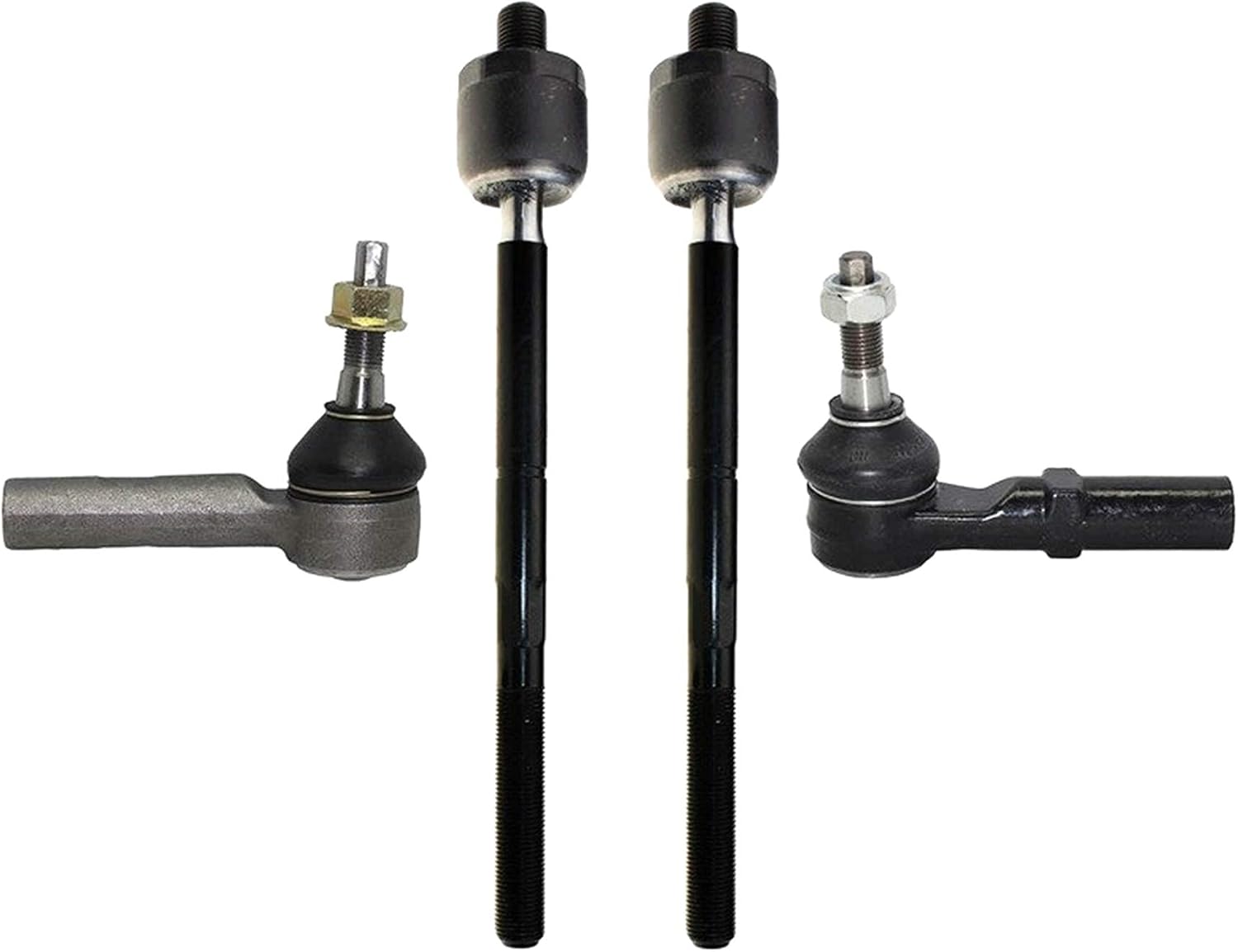 PartsW - 2 Inner Tie Rod Ends + 2 Outer Tie Rod Ends Steering Set Compatible with 4WD Models Only