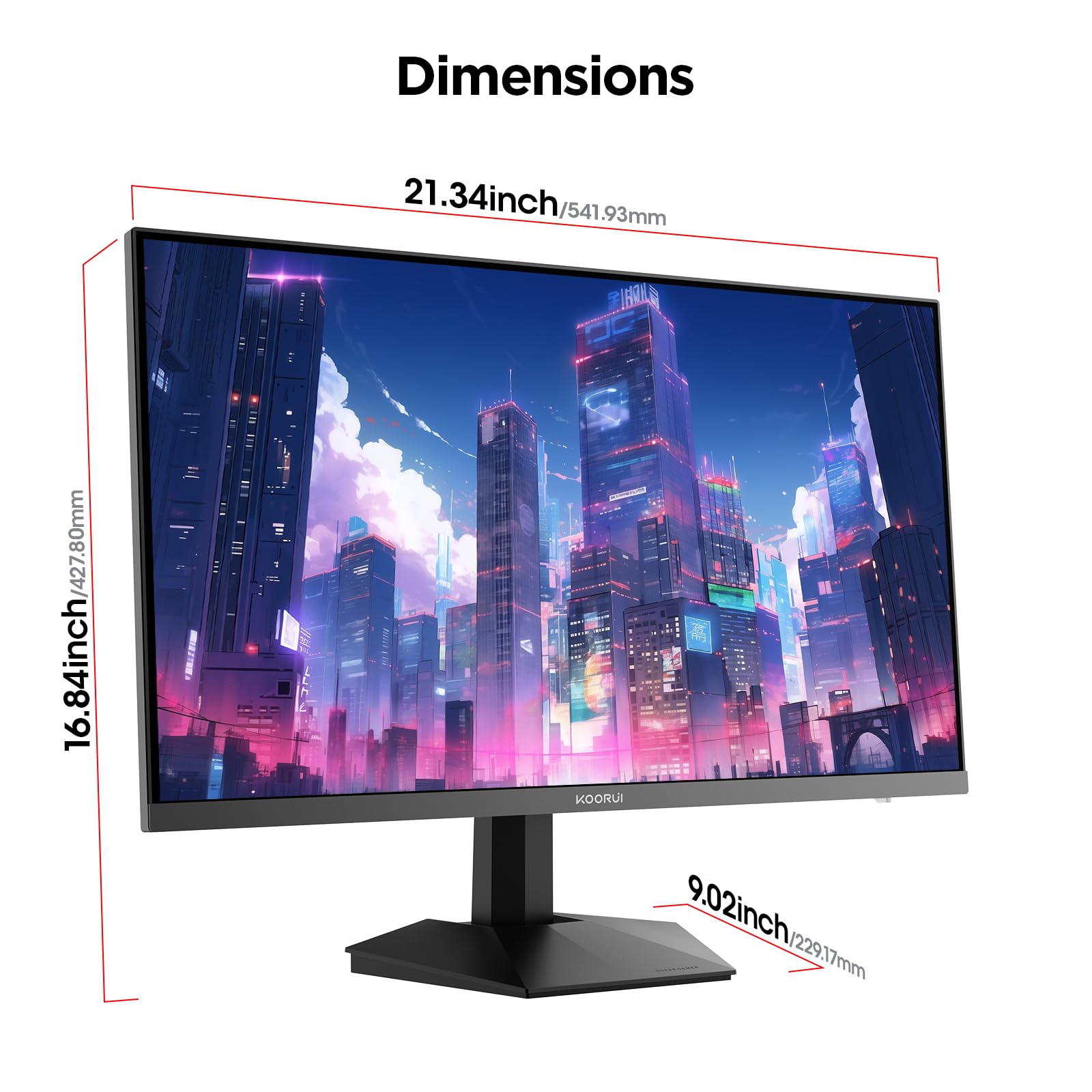 KOORUI G2421V 24インチ IPSモニター　WQHD 180HZ KOORUI G2421V 24 Inch Gaming Monitor,180Hz, IPS, QHD 1440P