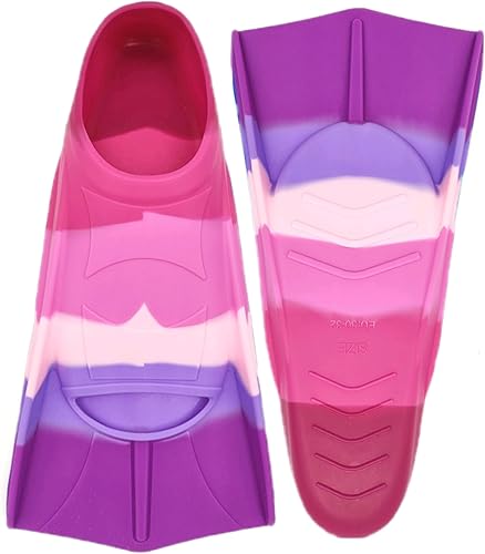 Miniatura 53 de Aletas de natación para niños, cómodas aletas de silicona para nadar y bucear, tamaño adecuado para principiantes, niños, niñas, niños y adultos