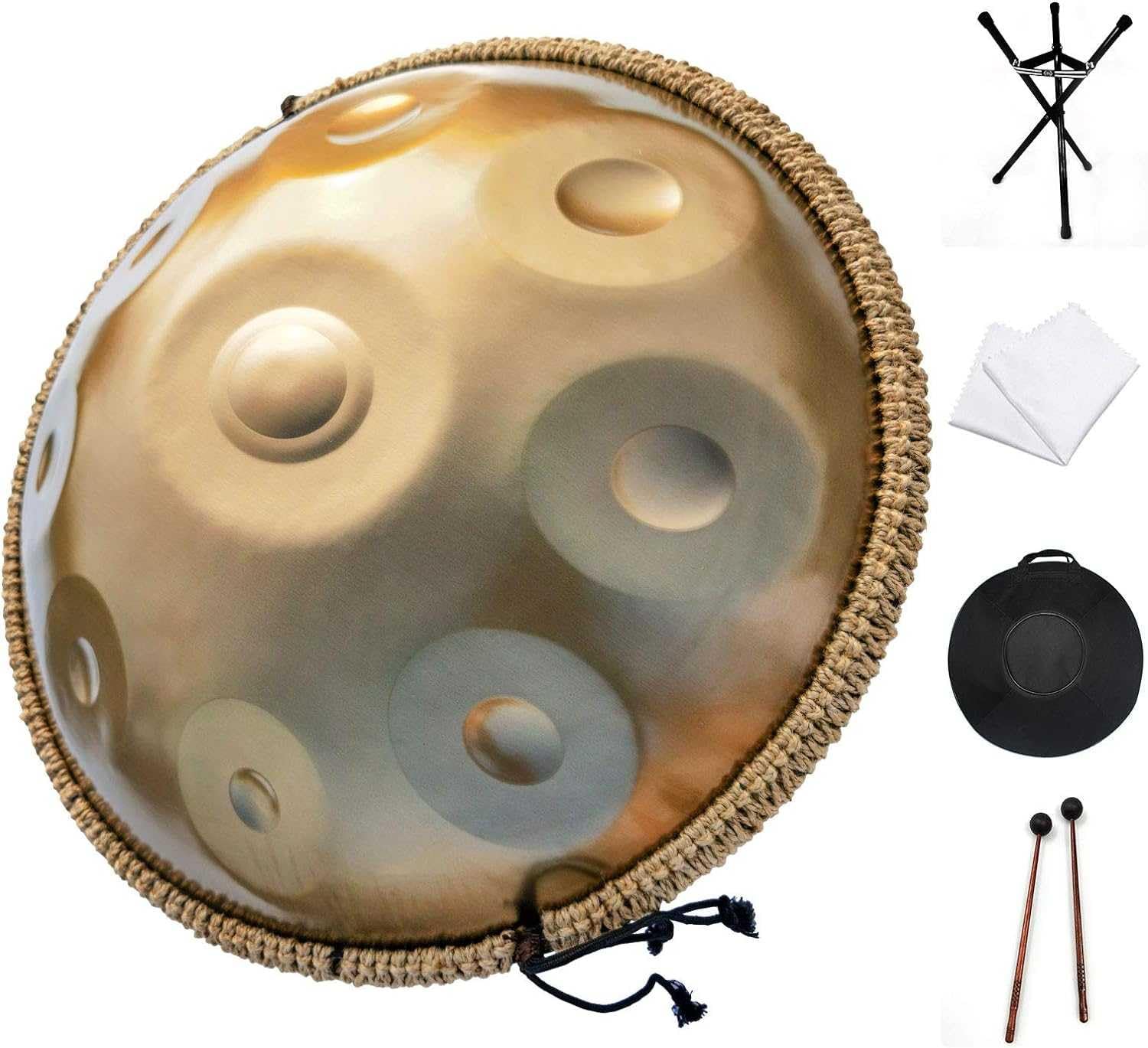 Stahlzungentrommel, 22 Zoll 9 Noten, Anfängerhand -Schlagzeug -Percussion Für Meditation Yoga Musikerziehung Mit Tragetasche, 2 Drum Mallets