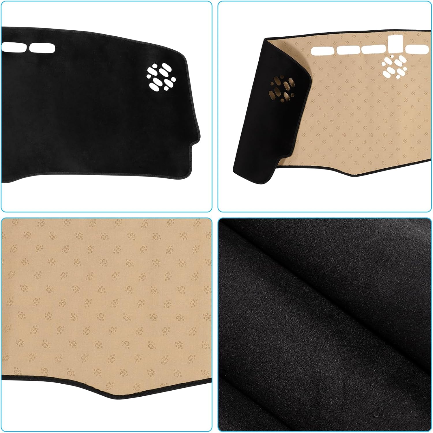 smabee Dashboard Cover Mat Compatible with Chevrolet Equinox 2025 2026 Dash Cover Flannel Dash Mat Sunshade Glare UV Rays Protector Accessories Black