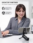 Lamicall Airplane Phone Holder Travel Essentials - [Super Stable] [Thick Case Friendly] Travel Essentials Plane Phone Holder Stand for Flying Desk Home Long Flight Must Haves Accessories for Mom Gift