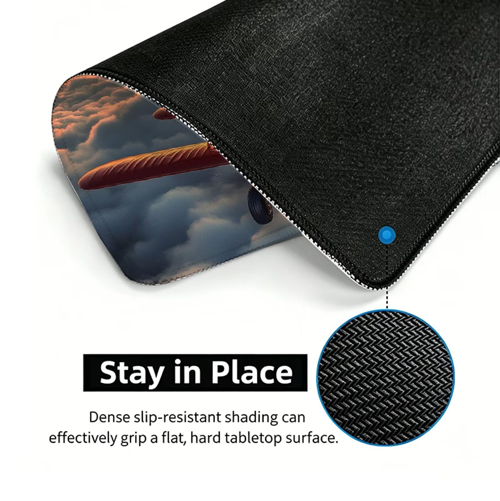 Tappetino Mouse Rosso Tappetino Mouse XXL 150x80 cm Mouse Pad Aereo Sottomano Scrivania Ufficio Grande, Mousepad Gaming Antiscivolo Impermeabile, Tappeto per Computer e Tastiera, Gamer, Regalo W6-855