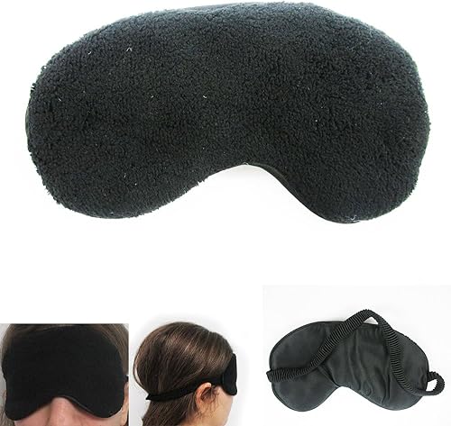 Miniatura 2 de 2 mascarillas de felpa para dormir, de seda, para viajes, con los ojos vendados, color negro