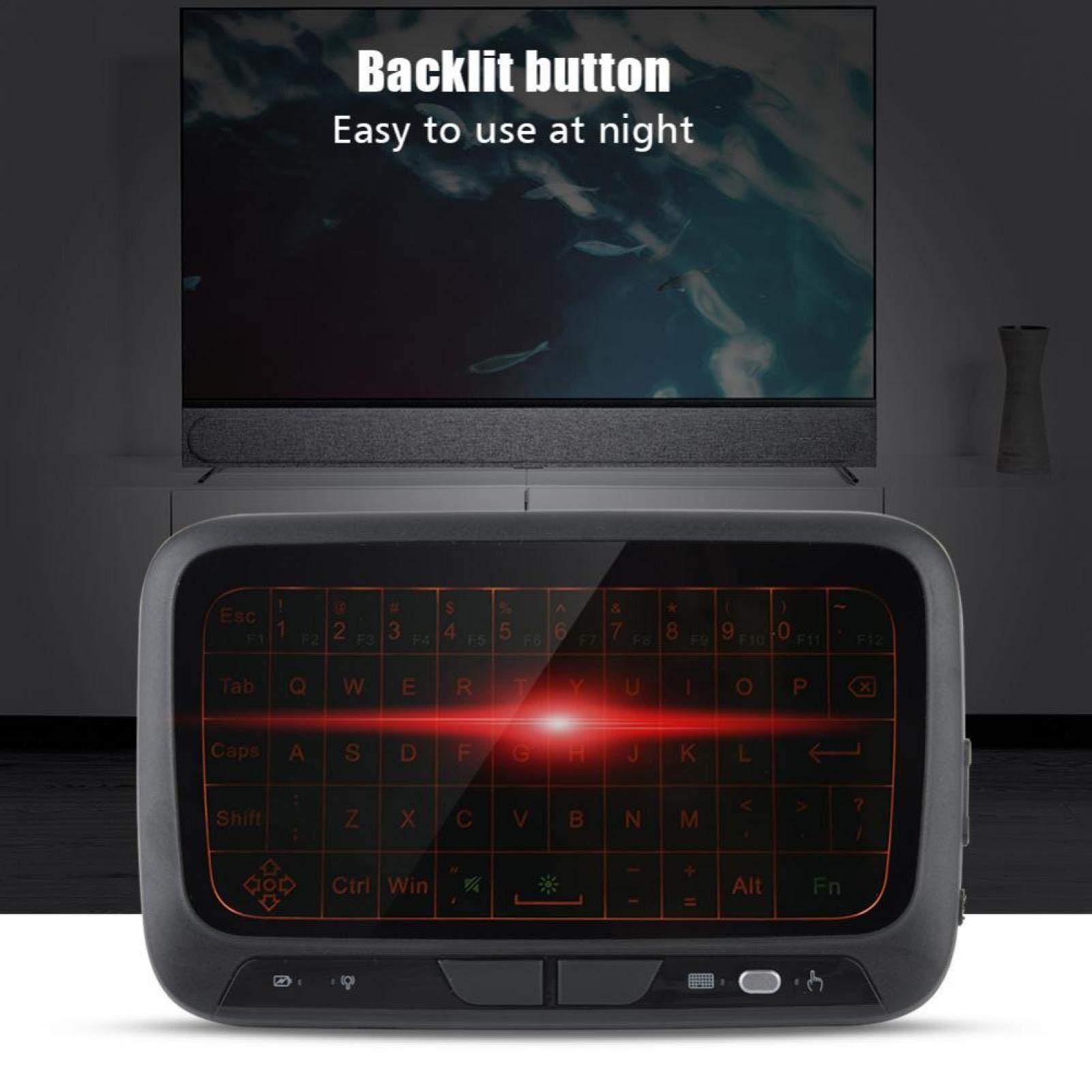 VBESTLIFE Air Mouse Keyboard, 2.4G -Tastatur mit Hintergrundbeleuchtung PC-Tastatur-Fernbedienung für TV-Box PC, PAD, Smart-TV, HTPC, Android-TV-Box